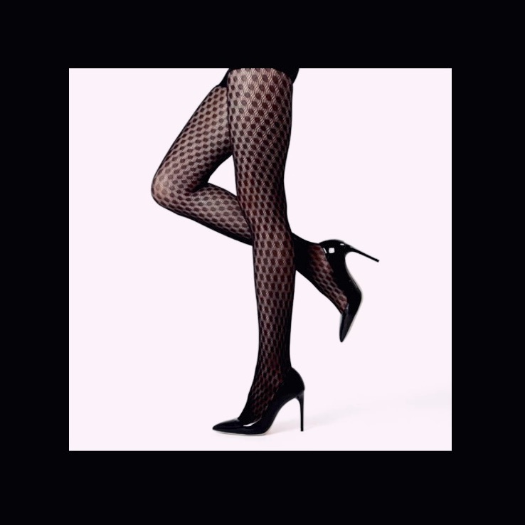 Memoi Tristrand Net Fashion Tights In Black